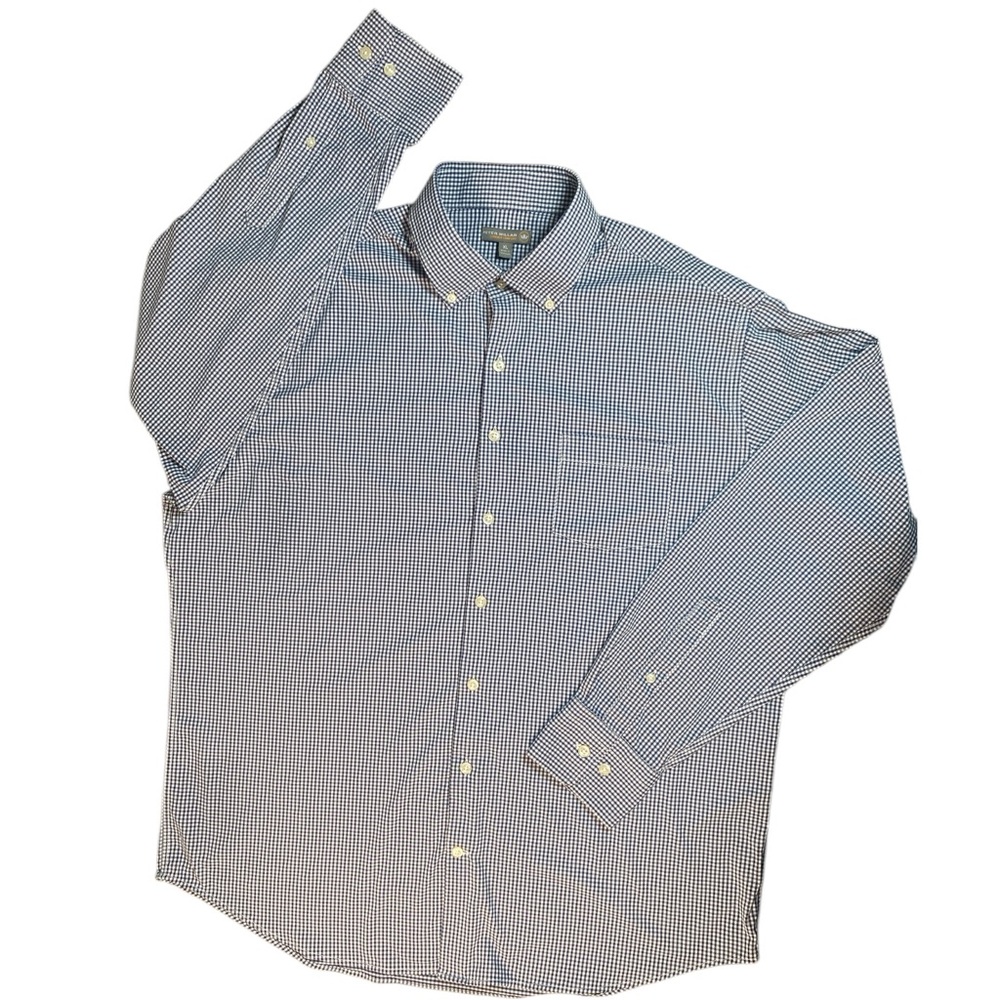 Peter Millar Shirt Men’s XL Blue Check Cooling Comfort Nylon  Classic Preppy